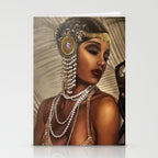 African American Masterpiece 'Cotton Club Flapper Dance Girl' Portrait Painting Stationery Card Gallery Image 2
