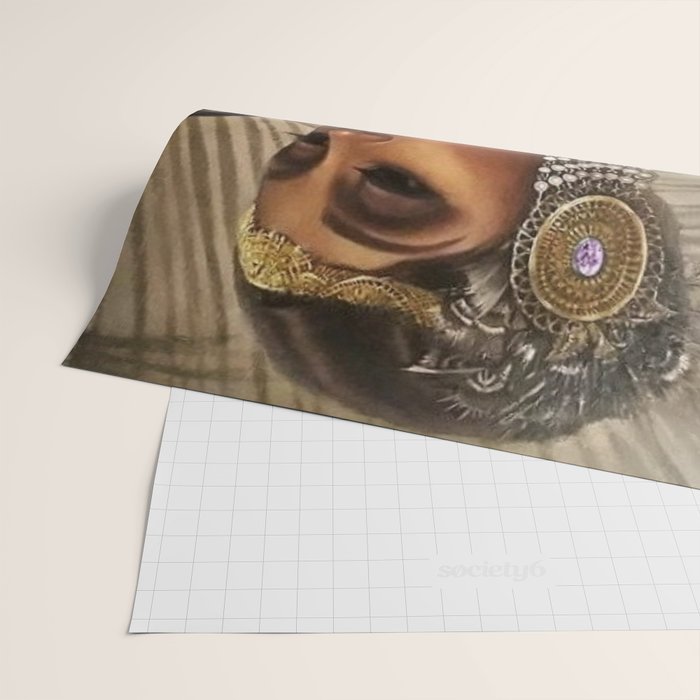 African American Masterpiece 'Cotton Club Flapper Dance Girl' Portrait Painting Wrapping Paper Gallery Image 2