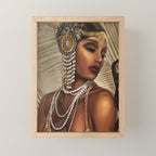 African American Masterpiece 'Cotton Club Flapper Dance Girl' Portrait Painting Mini Art Print Gallery Image 1