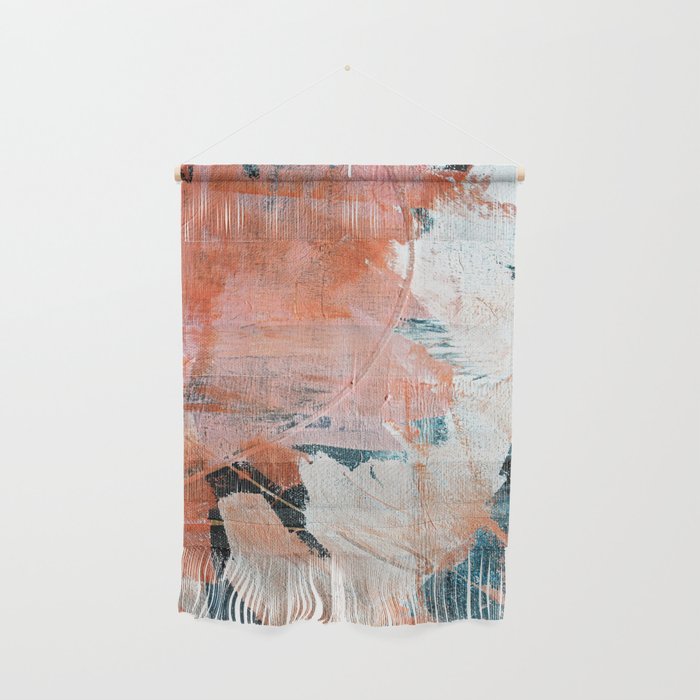 Interrupt [2]: a pretty minimal abstract acrylic piece in pink white and blue by Alyssa Hamilton Art Wall Hanging Gallery Image 1