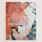Interrupt [2]: a pretty minimal abstract acrylic piece in pink white and blue by Alyssa Hamilton Art Jigsaw Puzzle Gallery Image 1