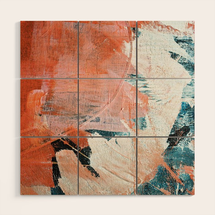 Interrupt [2]: a pretty minimal abstract acrylic piece in pink white and blue by Alyssa Hamilton Art Wood Wall Art Gallery Image 1