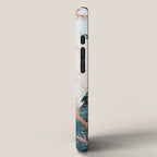 Interrupt [2]: a pretty minimal abstract acrylic piece in pink white and blue by Alyssa Hamilton Art iPhone Case Gallery Image 2
