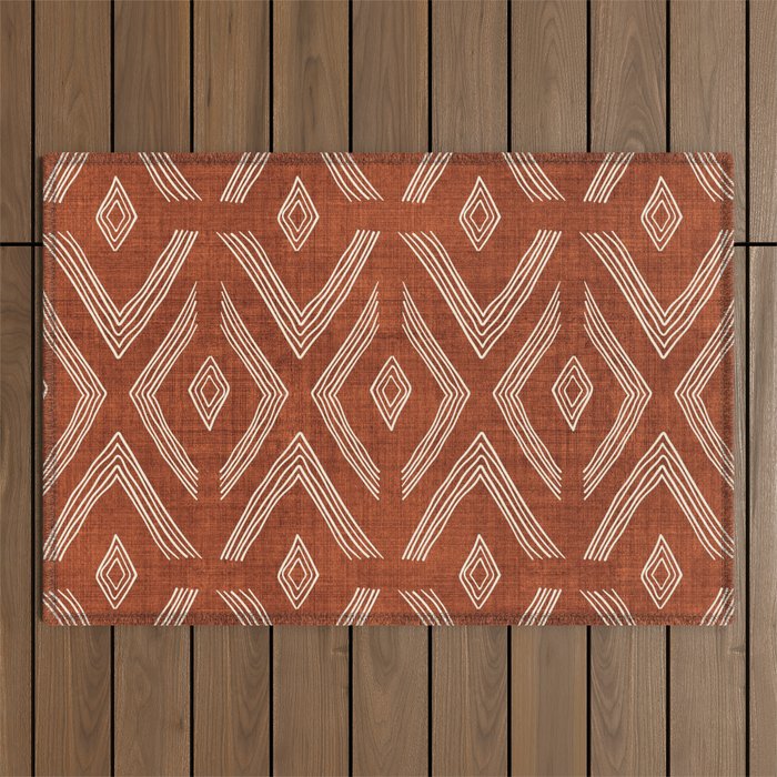 Birch in Rust Outdoor Rug Gallery Image 1