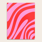 Preppy Pink and Red Retro Abstract Wavy Loops Pop Pattern Notebook Gallery Image 4