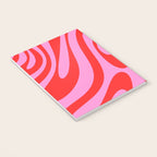 Preppy Pink and Red Retro Abstract Wavy Loops Pop Pattern Notebook Gallery Image 3