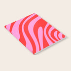 Preppy Pink and Red Retro Abstract Wavy Loops Pop Pattern Notebook Gallery Image 2