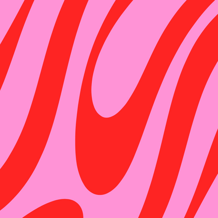 Preppy Pink and Red Retro Abstract Wavy Loops Pop Pattern Coffee Mug Gallery Image 2