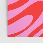 Preppy Pink and Red Retro Abstract Wavy Loops Pop Pattern Poster Gallery Image 3