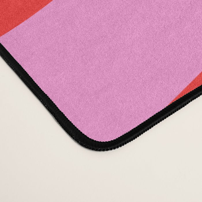 Preppy Pink and Red Retro Abstract Wavy Loops Pop Pattern Desk Mat Gallery Image 4