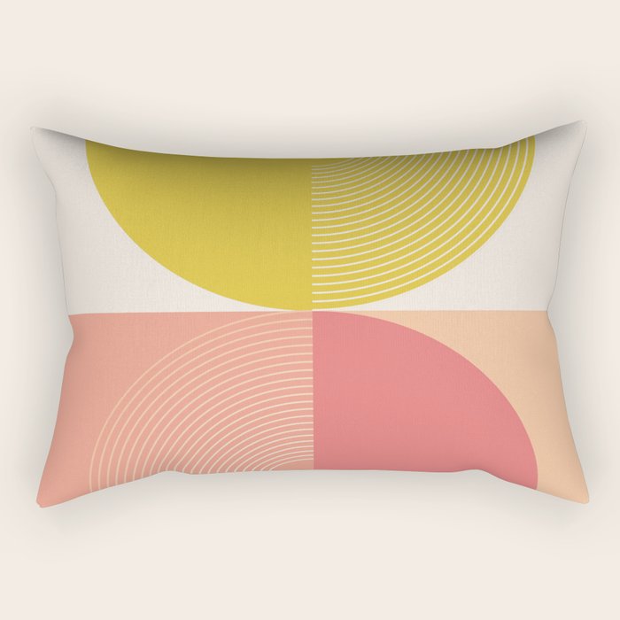 Mid Mod Geometry Abstract 2/2 Peach Fuzz Rectangular Pillow Gallery Image 2