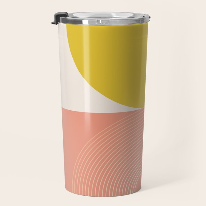 Mid Mod Geometry Abstract 2/2 Peach Fuzz Travel Mug Gallery Image 3