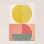 Mid Mod Geometry Abstract 2/2 Peach Fuzz Stationery Card Gallery Image 2