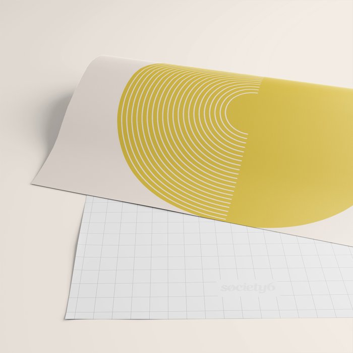 Mid Mod Geometry Abstract 2/2 Peach Fuzz Wrapping Paper Gallery Image 2