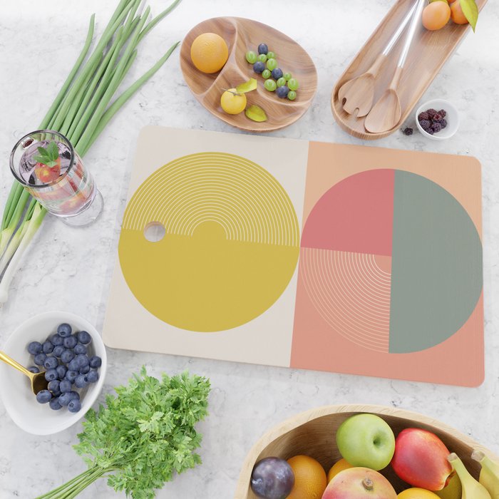 Mid Mod Geometry Abstract 2/2 Peach Fuzz Cutting Board Gallery Image 2