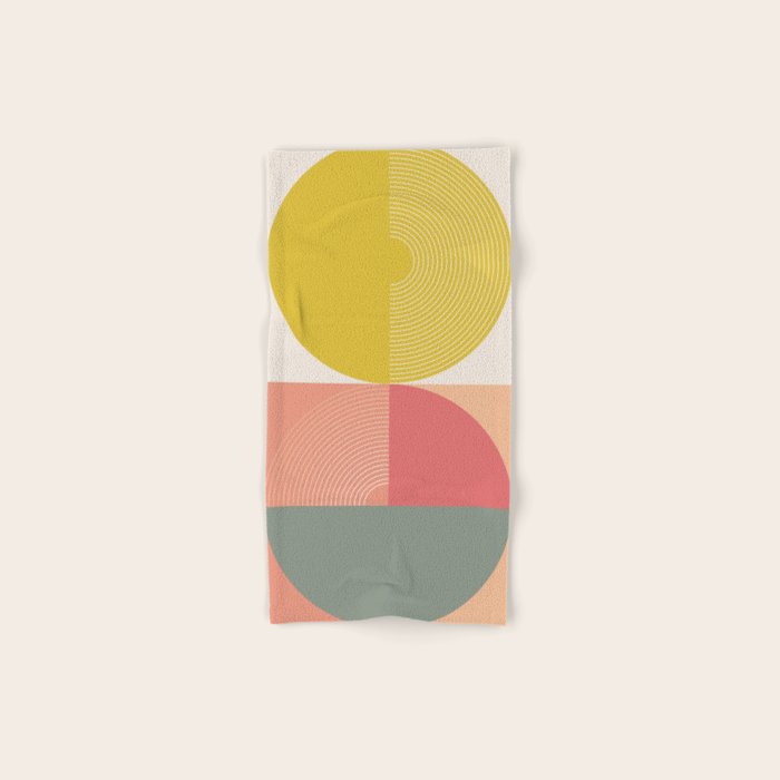 Mid Mod Geometry Abstract 2/2 Peach Fuzz Bath Towel Gallery Image 1