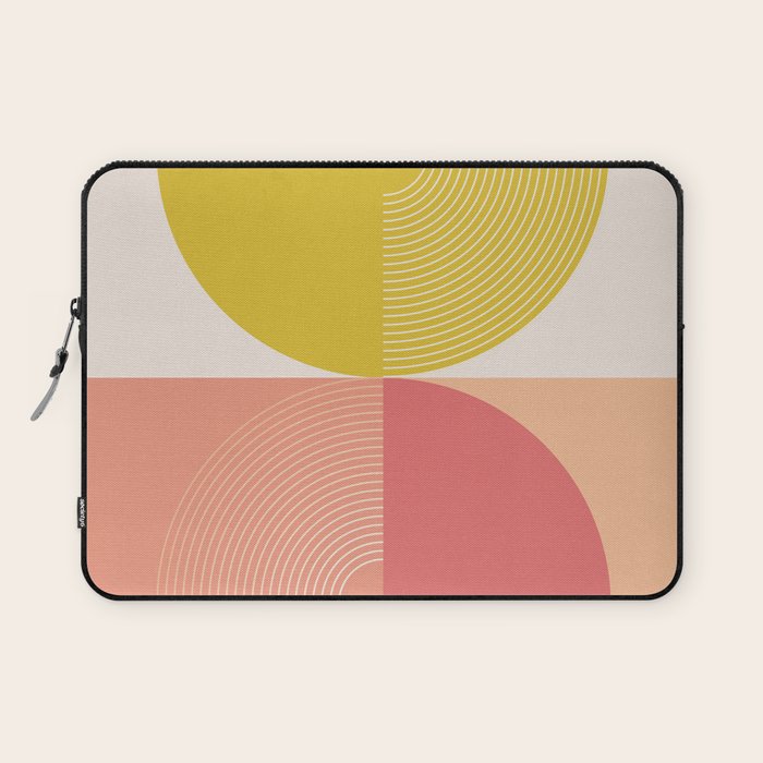 Mid Mod Geometry Abstract 2/2 Peach Fuzz Laptop Sleeve Gallery Image 1