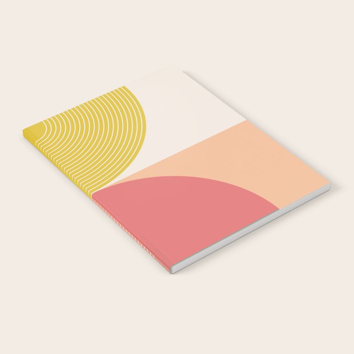 Mid Mod Geometry Abstract 2/2 Peach Fuzz Notebook Gallery Image 2