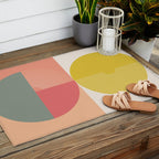 Mid Mod Geometry Abstract 2/2 Peach Fuzz Outdoor Rug Gallery Image 2