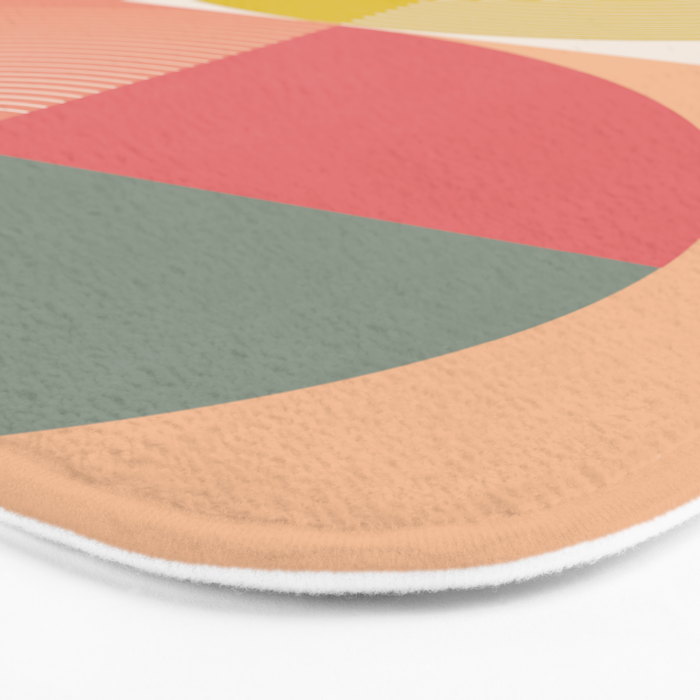 Mid Mod Geometry Abstract 2/2 Peach Fuzz Bath Mat Gallery Image 3