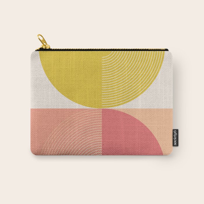 Mid Mod Geometry Abstract 2/2 Peach Fuzz Carry All Pouch Gallery Image 1