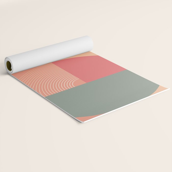 Mid Mod Geometry Abstract 2/2 Peach Fuzz Yoga Mat Gallery Image 2