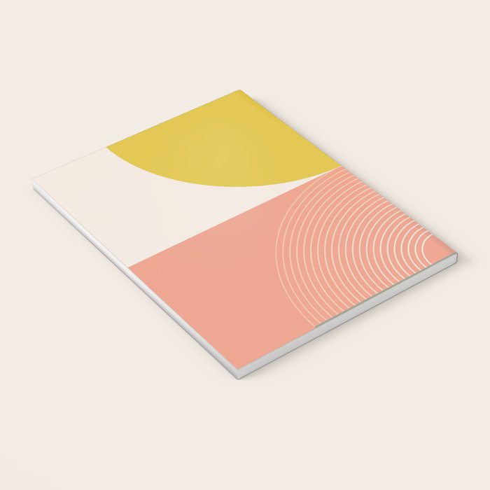 Mid Mod Geometry Abstract 2/2 Peach Fuzz Notebook Gallery Image 3