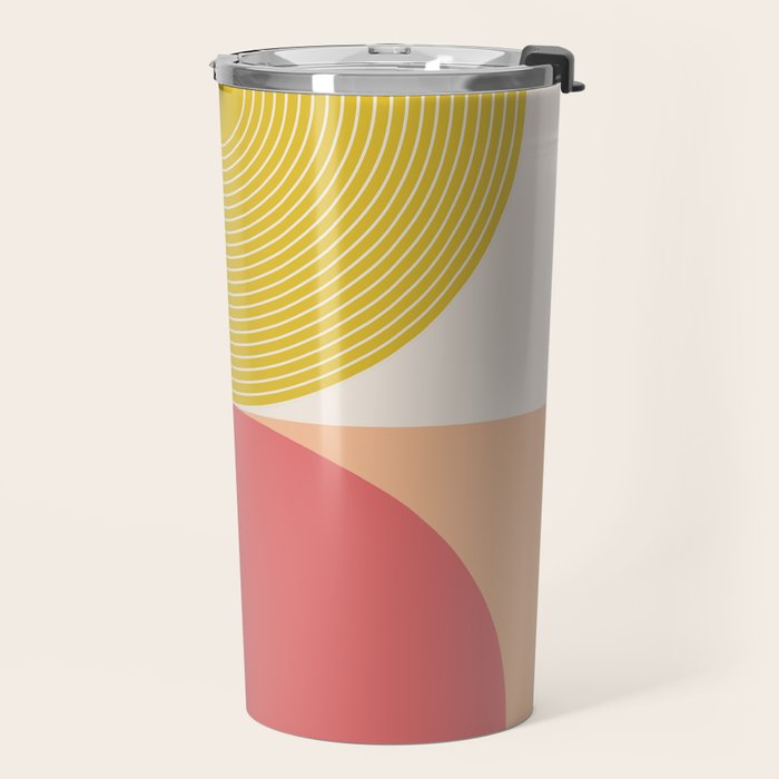 Mid Mod Geometry Abstract 2/2 Peach Fuzz Travel Mug Gallery Image 2