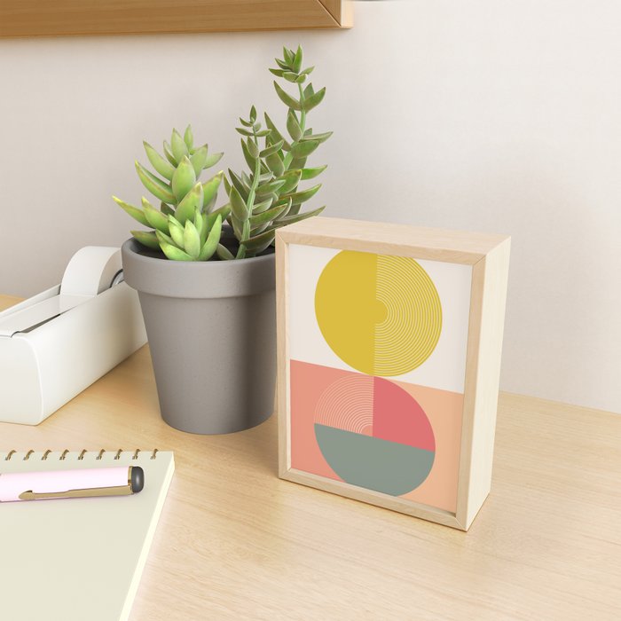 Mid Mod Geometry Abstract 2/2 Peach Fuzz Mini Art Print Gallery Image 2
