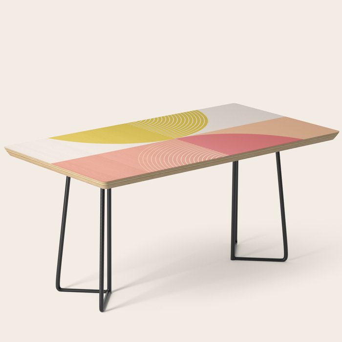 Mid Mod Geometry Abstract 2/2 Peach Fuzz Coffee Table Gallery Image 1