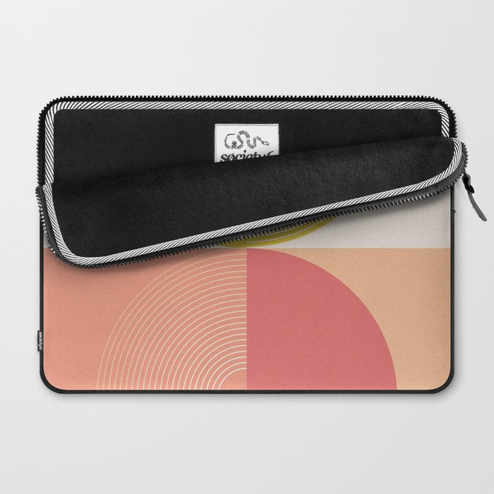 Mid Mod Geometry Abstract 2/2 Peach Fuzz Laptop Sleeve Gallery Image 2