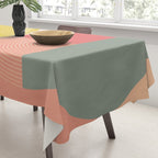 Mid Mod Geometry Abstract 2/2 Peach Fuzz Tablecloth Gallery Image 3