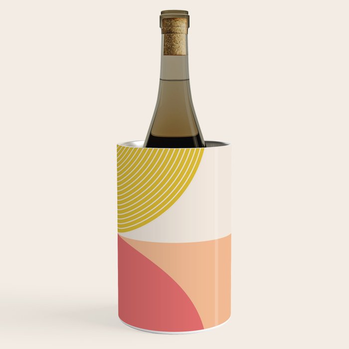 Mid Mod Geometry Abstract 2/2 Peach Fuzz Wine Chiller Gallery Image 3