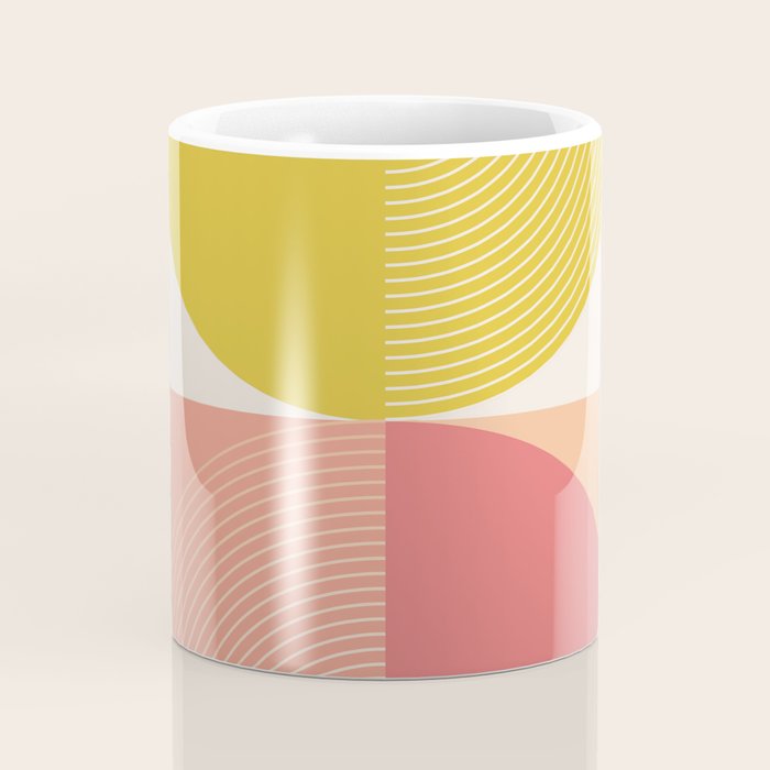Mid Mod Geometry Abstract 2/2 Peach Fuzz Coffee Mug Gallery Image 4