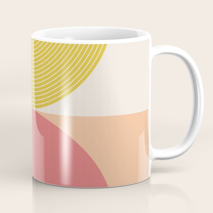 Mid Mod Geometry Abstract 2/2 Peach Fuzz Coffee Mug Gallery Image 1
