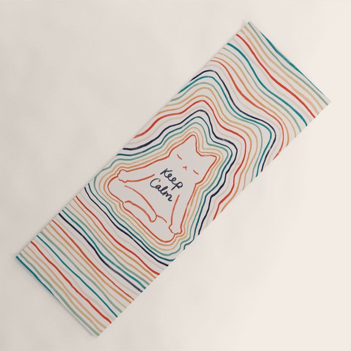 Keep Calm Cat 2 Yoga Mat Gallery Image 1