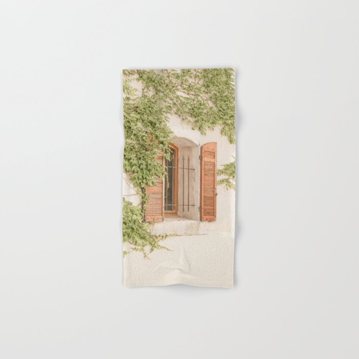 French Window Shutters Photo | Botanical Summer Art Print from Lyon | France Travel Photography Bath Towel Gallery Image 1