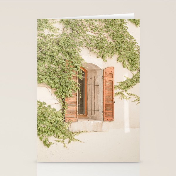 French Window Shutters Photo | Botanical Summer Art Print from Lyon | France Travel Photography Stationery Card Gallery Image 1