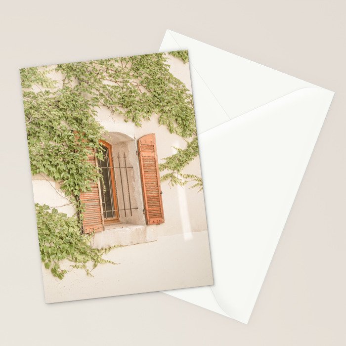 French Window Shutters Photo | Botanical Summer Art Print from Lyon | France Travel Photography Stationery Card Gallery Image 2