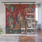 Lady and Unicorn Medieval Tapestry Hearing Wall Mural Gallery Image 1