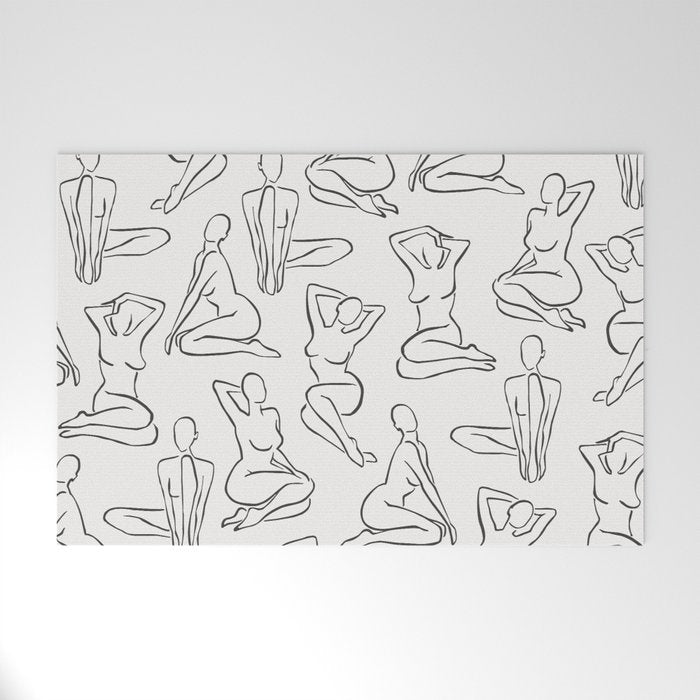 Shapes of the Ladies Pattern Welcome Mat Gallery Image 1