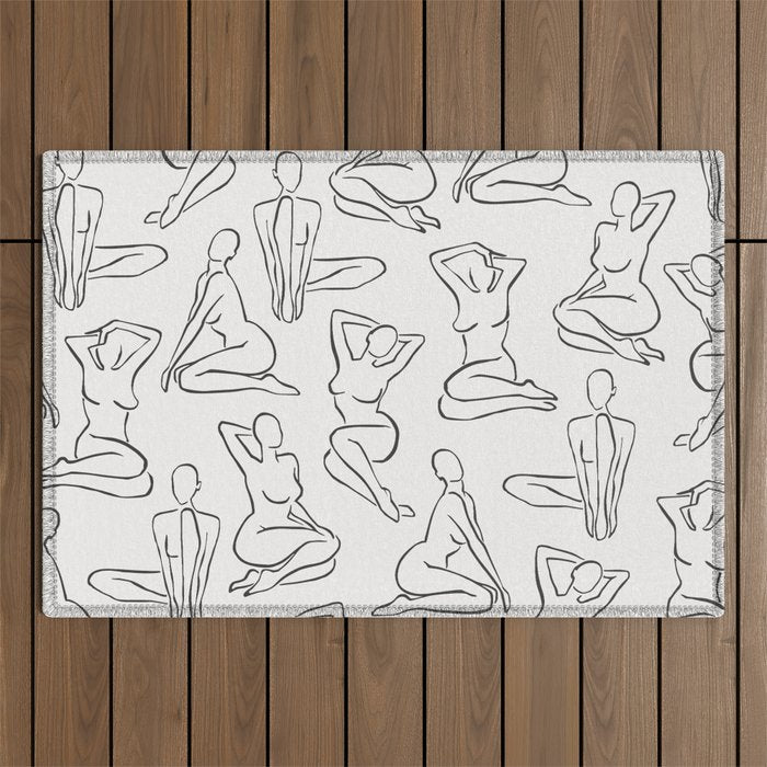 Shapes of the Ladies Pattern Outdoor Rug Gallery Image 1