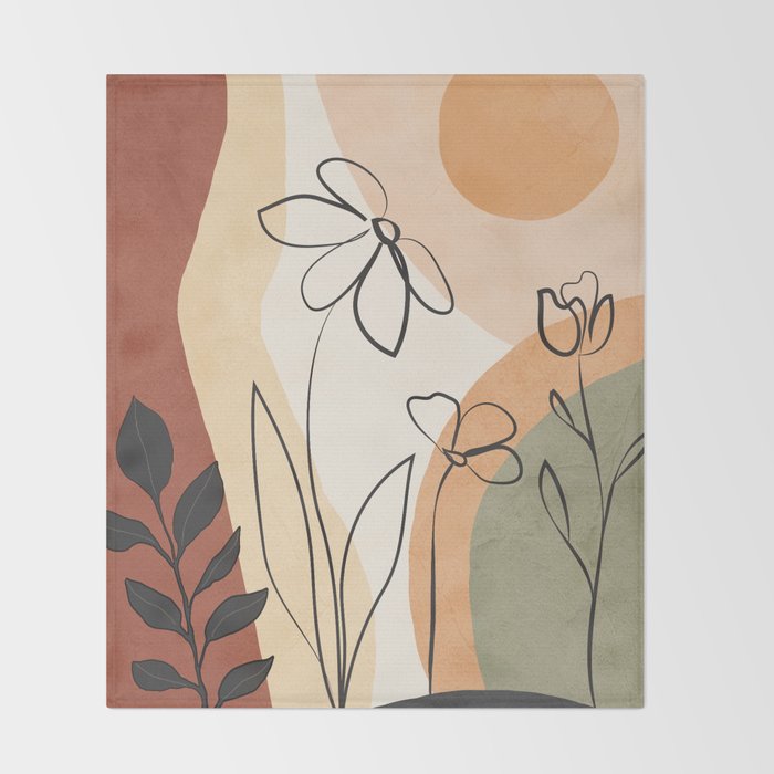 Plant Life Design 9 Throw Blanket Gallery Image 2