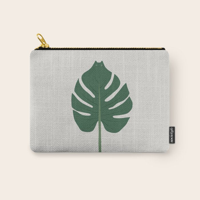 Cat and Plant 24: Meowstera Leaf Carry All Pouch Gallery Image 1