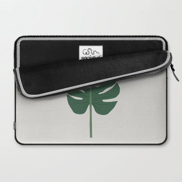 Cat and Plant 24: Meowstera Leaf Laptop Sleeve Gallery Image 2
