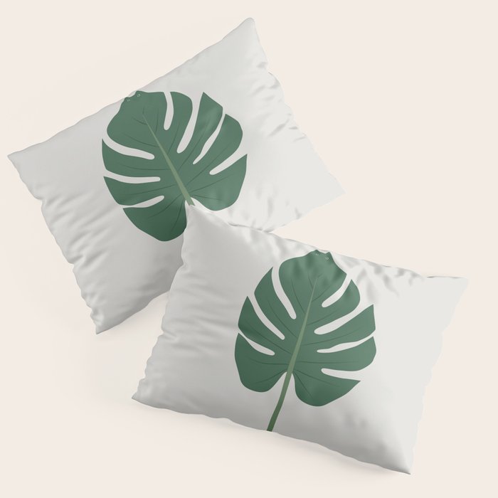 Cat and Plant 24: Meowstera Leaf Pillow Sham Gallery Image 1