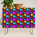 Fun colorful abstract star shape pattern Credenza Gallery Image 1