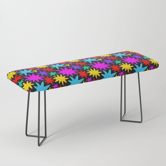 Fun colorful abstract star shape pattern Bench Gallery Image 1