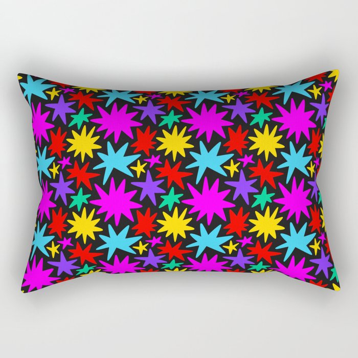 Fun colorful abstract star shape pattern Rectangular Pillow Gallery Image 2