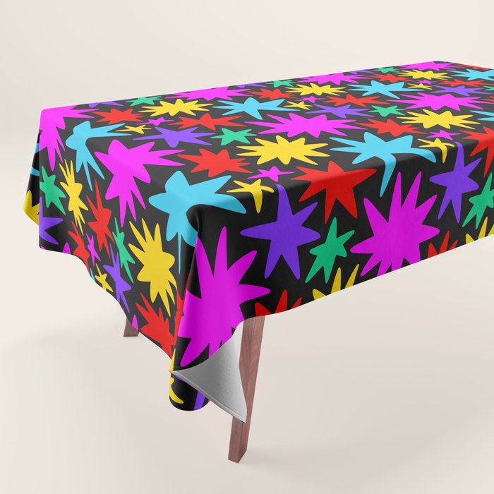 Fun colorful abstract star shape pattern Tablecloth Gallery Image 1